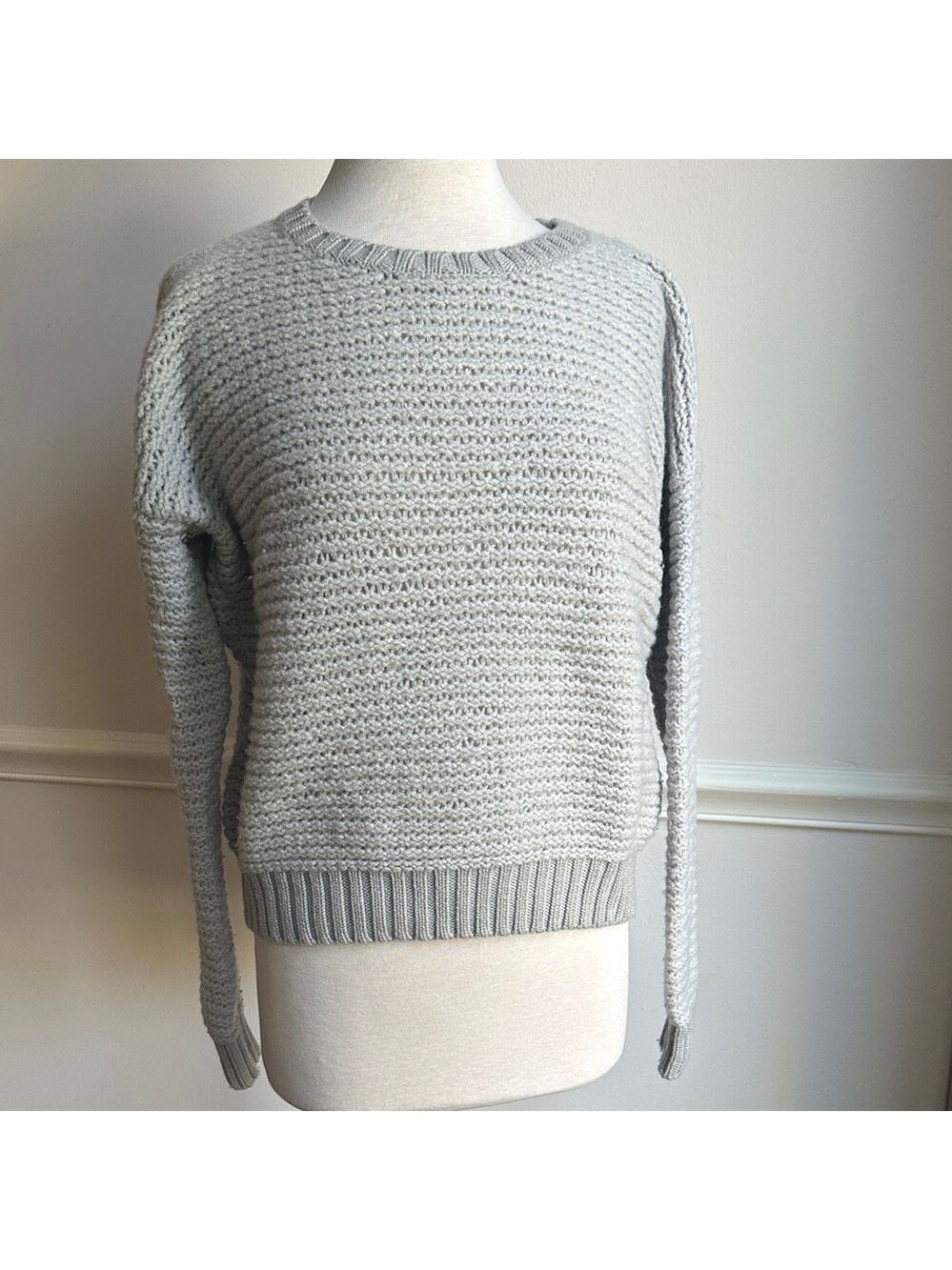 Banana republic heritage collection chunky knit Merino wool sweater light gray M